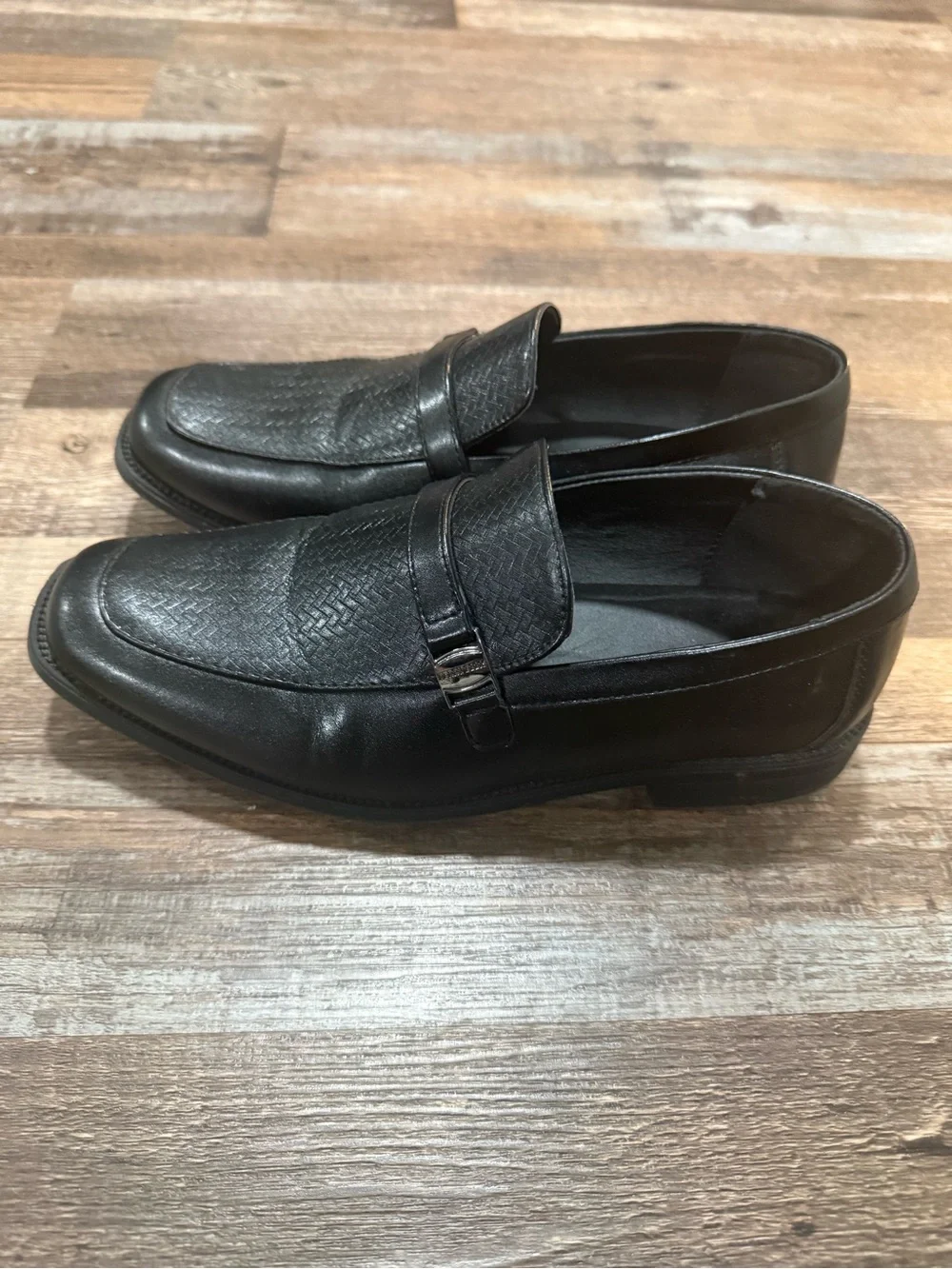 Perry Ellis Youth Boys Black Dress Shoes Loafers Size 5